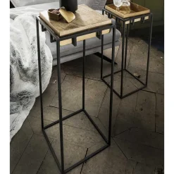 2-Satz-Tisch in Bronze Gold & Schwarz - Fagnetta (zweiteilig)