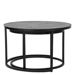 2-Satz-Tisch in Grau & Schwarz - Jacy (zweiteilig)