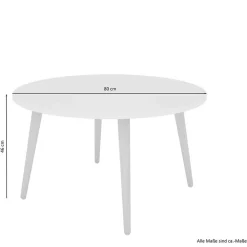 Scandi Chic Couchtisch mit runder Tischplatte - Jeano