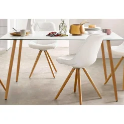 Scandi Chic Esszimmer Glastisch 140x80 cm - Rusaly