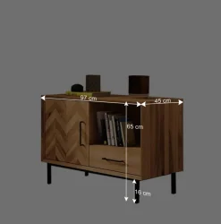 Scandi Chic Kommode aus Wildeiche & Metall - Kerfa