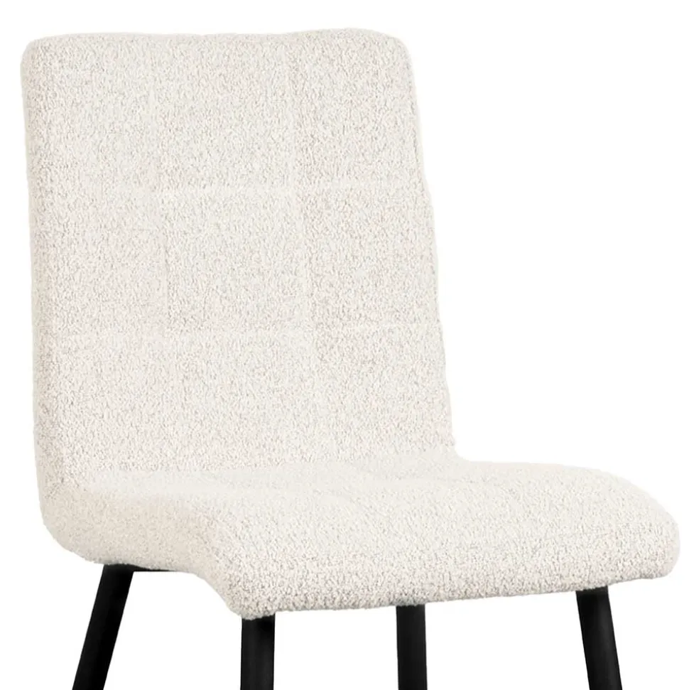 Scandi Chic Polsterstuhl in Champagner Boucle - Acapelca