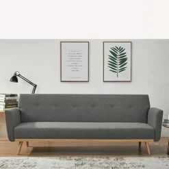 Scandi Chic Schlafcouch in Dunkelgrau & Natur - Giorgio