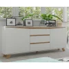 Scandi Chic Sideboard in Weiß - Cady