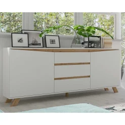 Scandi Chic Sideboard in Weiß - Cady