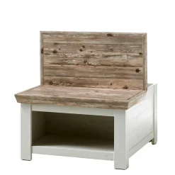 Scandi Chic Truhentisch in 86x86 cm Nedita Weiß & Pinie Shabby