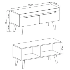 Scandi Chic TV Board 107 cm breit - Olcian