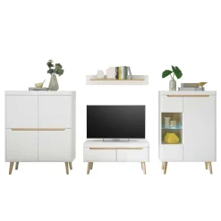 Scandi Chic TV Wohnwand Möbel - Ginko (vierteilig)