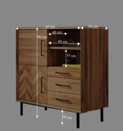 Scandi Design Kommode aus Naturholz Wildeiche - Kerfa