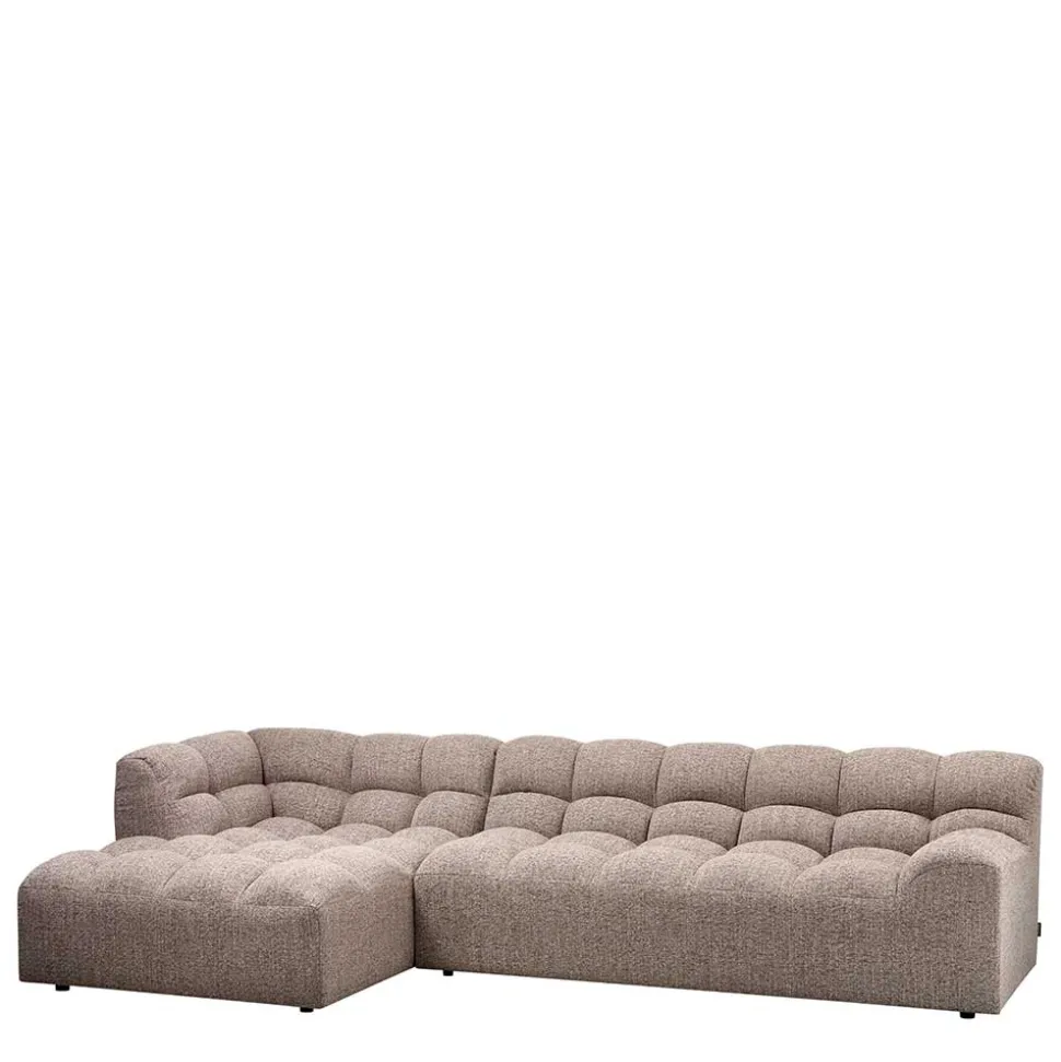 Scandi Ecksofa in Hellbraun meliert - Niklai