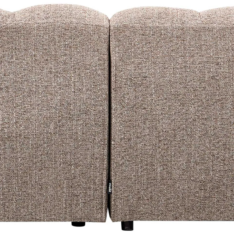 Scandi Ecksofa in Hellbraun meliert - Niklai