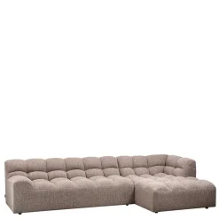 Scandi Ecksofa in Hellbraun meliert - Niklai