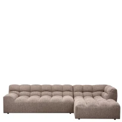 Scandi Ecksofa in Hellbraun meliert - Niklai