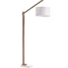 Scandi Style Stehlampe mit Stoff Schirm Weiß - Sandra