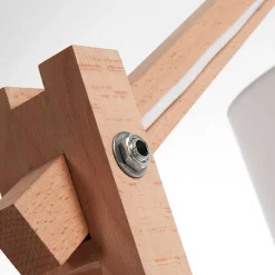 Scandi Style Stehlampe mit Stoff Schirm Weiß - Sandra