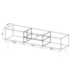Scandi TV Wohnwand Möbel Set - Cablos (dreiteilig)