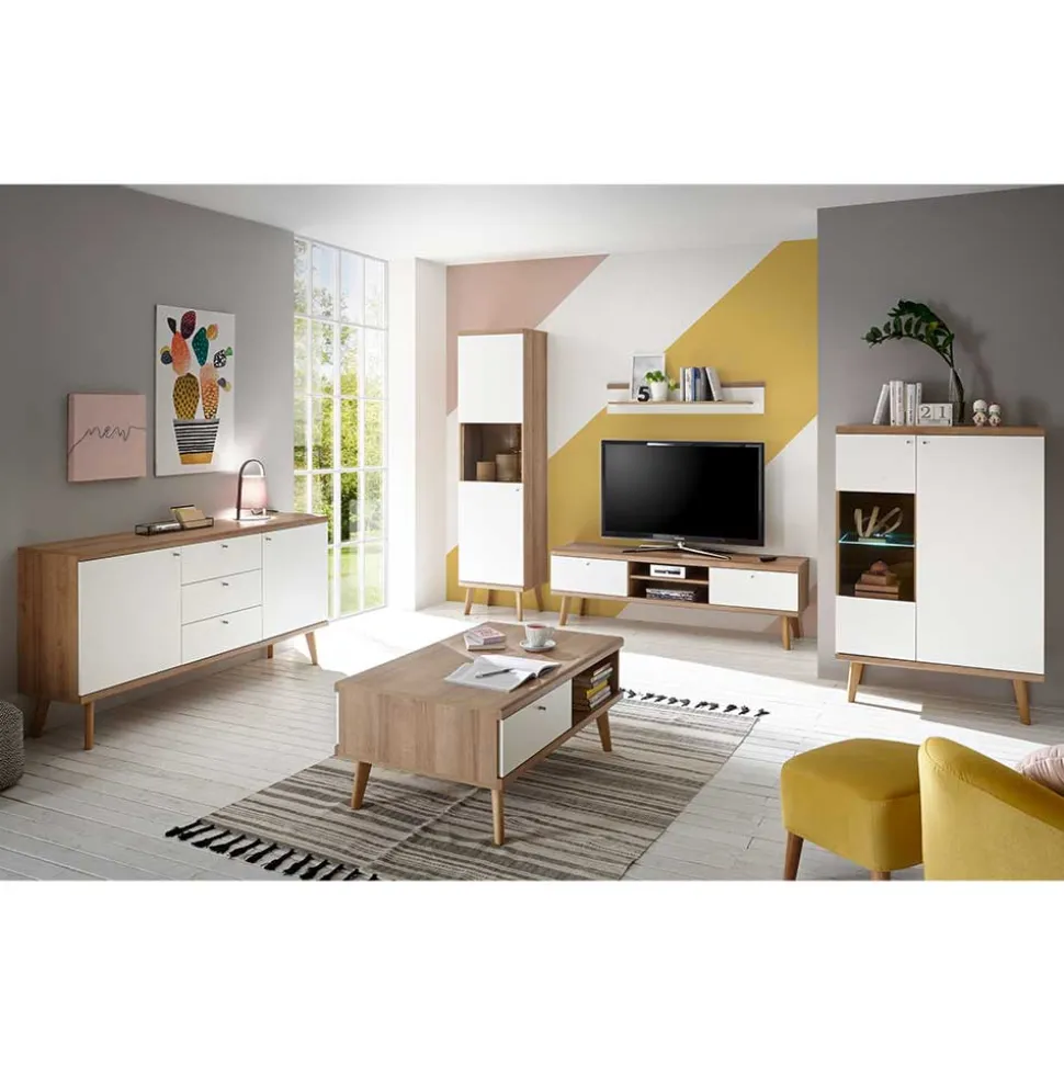 Scandi Wohnzimmer Einrichtung Set - Cablos I (sechsteilig)