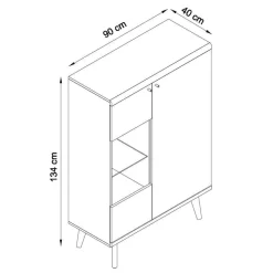 Scandi Wohnzimmer Einrichtung Set - Cablos I (sechsteilig)