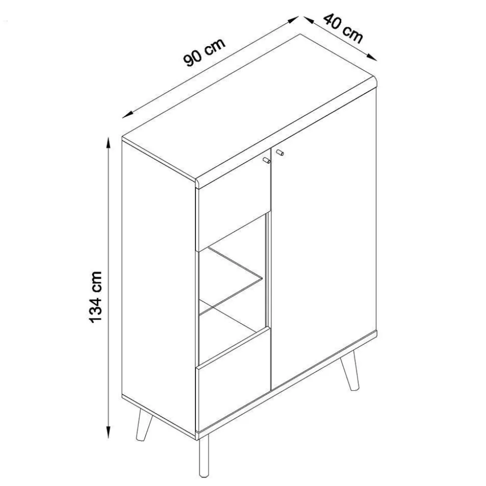 Scandi Wohnzimmer Einrichtung Set - Cablos I (sechsteilig)