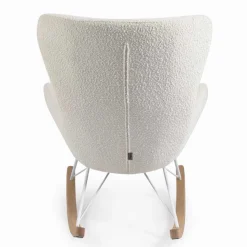 Schaukelsessel in Weiß Lammfell Optik - Lysandro