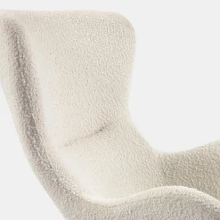 Schaukelsessel in Weiß Lammfell Optik - Lysandro