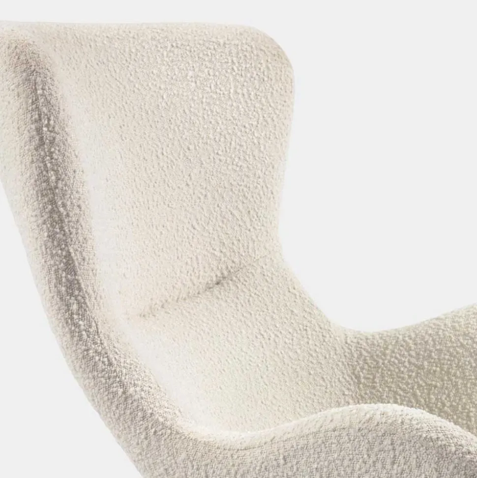 Schaukelsessel in Weiß Lammfell Optik - Lysandro