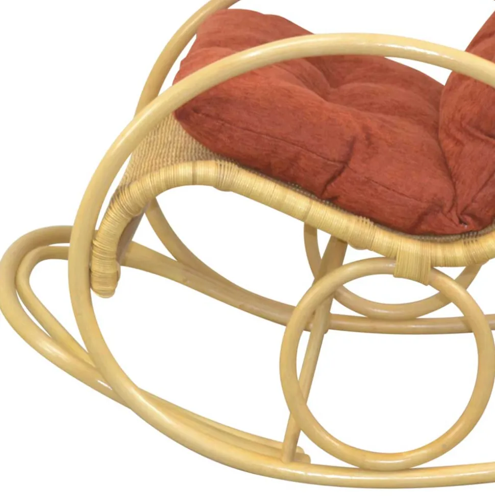 Schaukelstuhl aus Rattan Geflecht in Natur - Abekasa