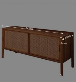 Schiebetüren Lowboard aus Wildbuche - Indrya