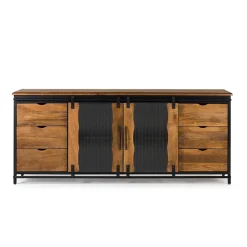 Schiebetüren Sideboard mit Riffelglas - Aglia