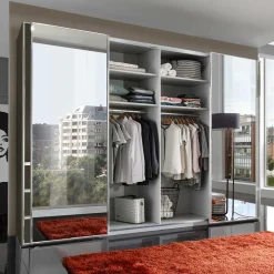 Schiebetürenschrank in Braun mit Parsol Spiegeln - Moon