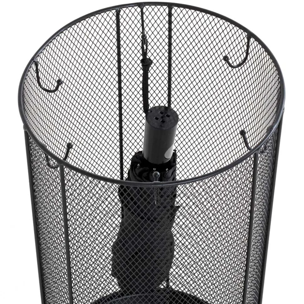 Schirmständer aus Metall in Schwarz - Nurez