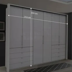 Schlafbereich Kleiderschrank mit acht Schubkästen - Dolienca