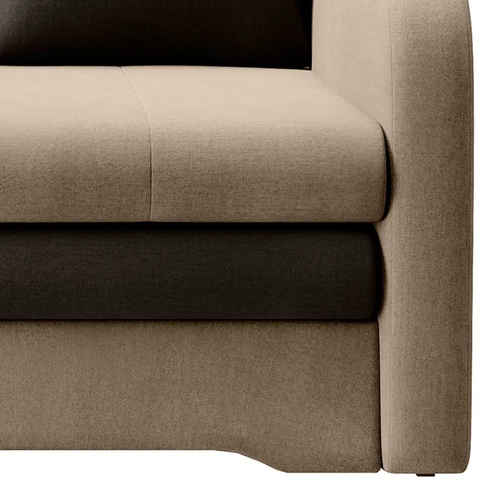 Schlafcouch in Beige und Dunkelbraun - Calming