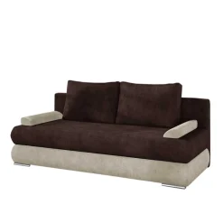 Schlafcouch in Dunkelbraun und Creme - Beaven