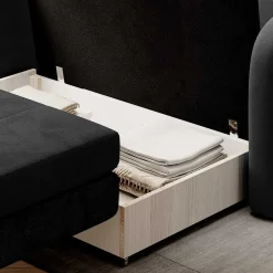 Schlafcouch in Dunkelgrau und Dunkelblau - Cartoon