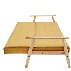 Schlafcouch in Gelb & Eukalyptus Natur - Emkola