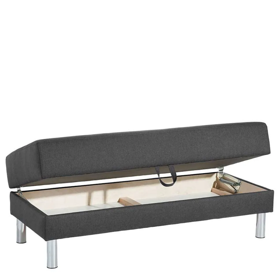 Schlaf-Ecksofa & Hocker in Dunkelgrau - Speccia (zweiteilig)