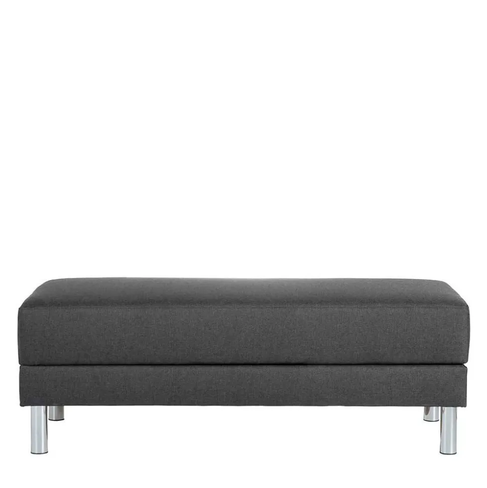 Schlaf-Ecksofa & Hocker in Dunkelgrau - Speccia (zweiteilig)