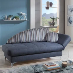 Schlafsofa Chaiselounge in Blau - Jacy