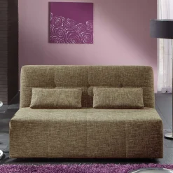 Schlafsofa ohne Armlehnen in Graubraun - Genn