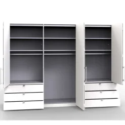 Schlafzimmer in Eiche Bianco & Weiß - Nuetran (vierteilig)