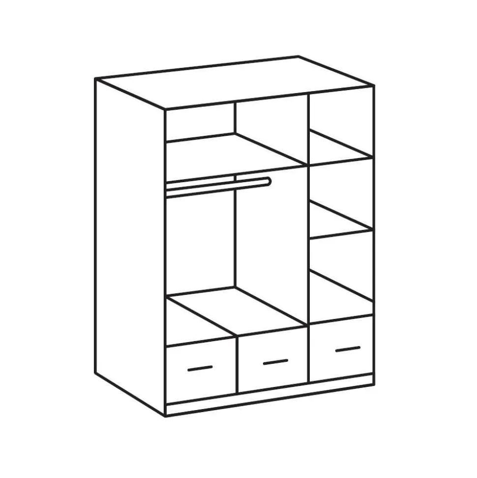 Schlafzimmer Kleiderschrank Rommino in Eiche Sägerau