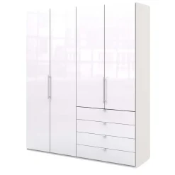 Schlafzimmer Kombi-Kleiderschrank in Weiß - Dolienca