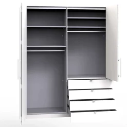 Schlafzimmer Kombi-Kleiderschrank in Weiß - Dolienca