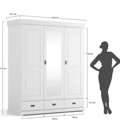 Schlafzimmer Kombischrank in Weiß - Presto