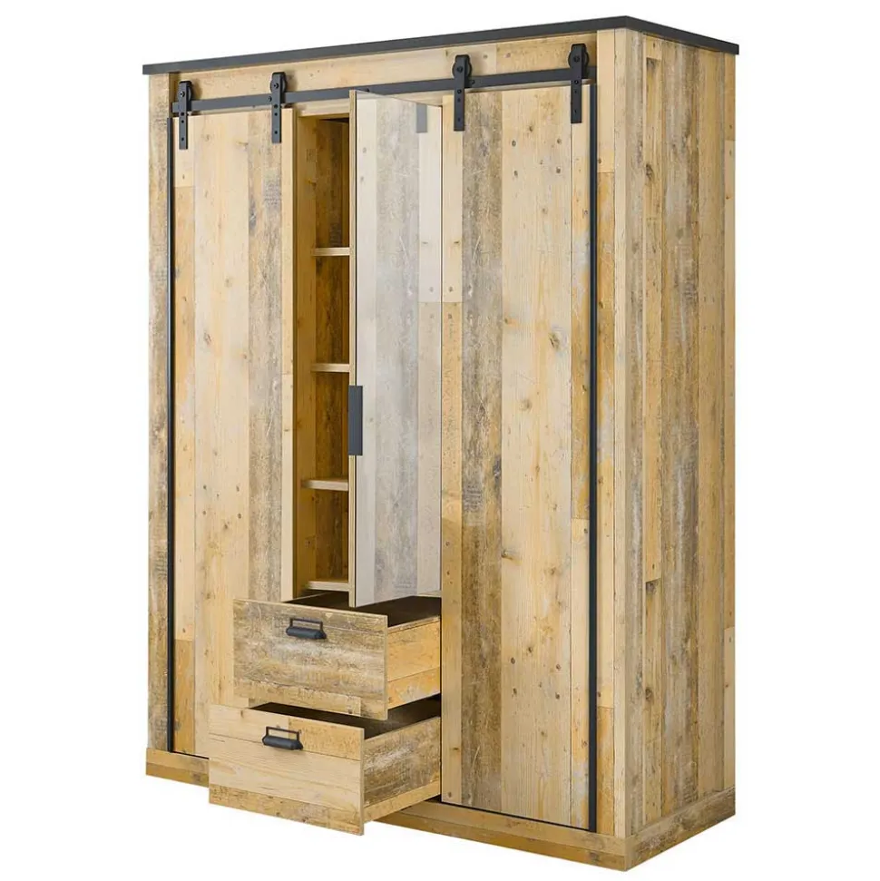 Schlafzimmer mit 140x200 Bett - Naiavio I (vierteilig)