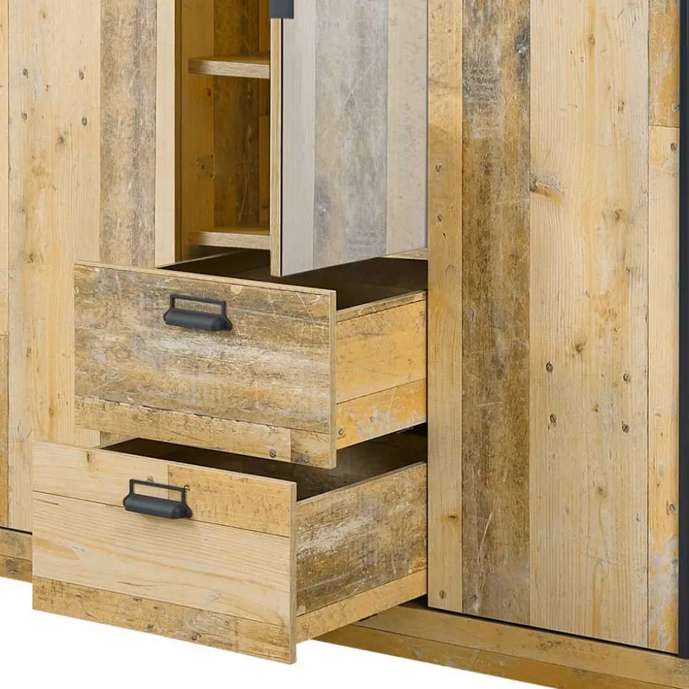 Schlafzimmer mit 140x200 Bett - Naiavio I (vierteilig)