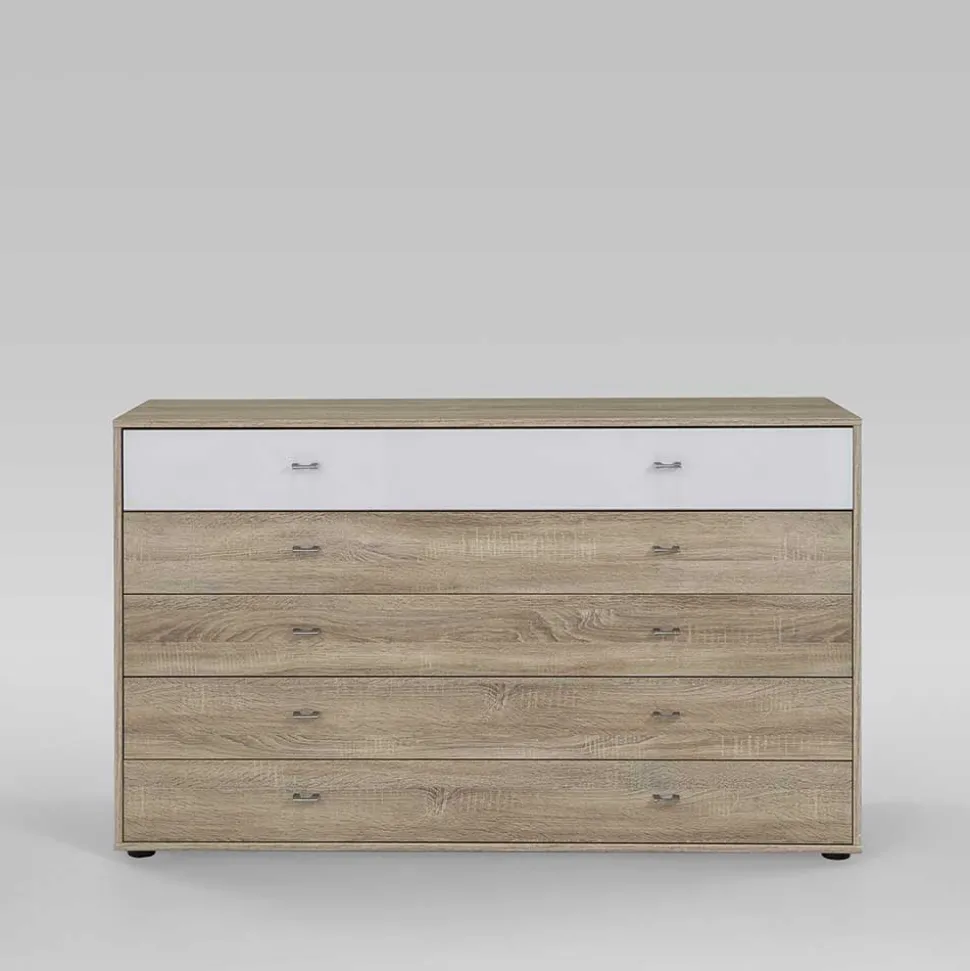 Schlafzimmer Sideboard Segradon in Eiche Sägerau Weiß