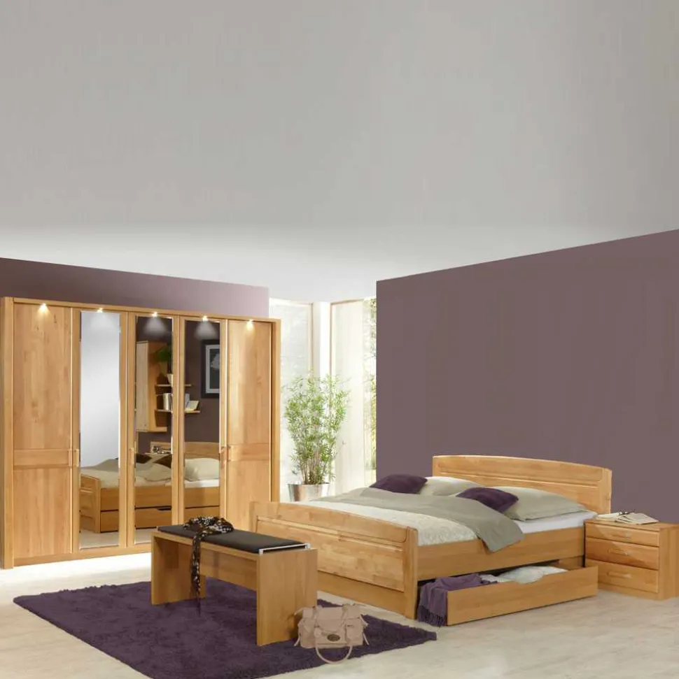 Schlafzimmer Tandrea aus Erle teilmassiv (vierteilig)