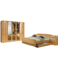 Schlafzimmer Tandrea aus Erle teilmassiv (vierteilig)